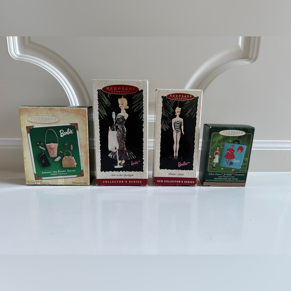 Barbie Hallmark Christmas Ornaments - Lot of 4